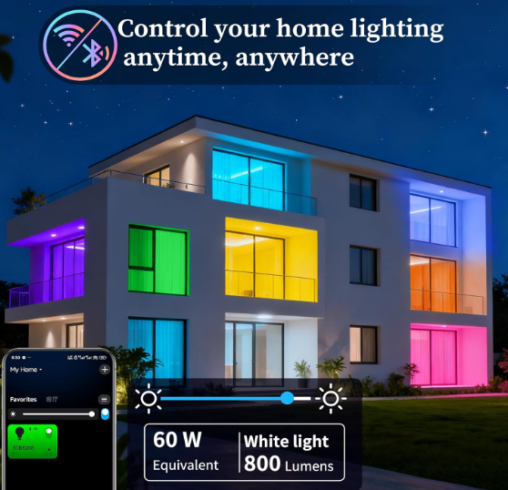 Oumida Bombilla Inteligente E27 RGB WiFi