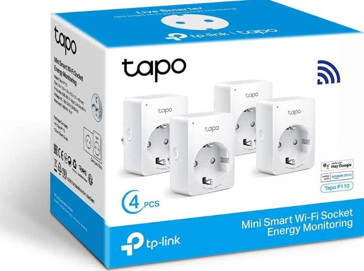 TP‑Link Tapo P110 | Enchufe Inteligente WiFi con Energía | Pack 4