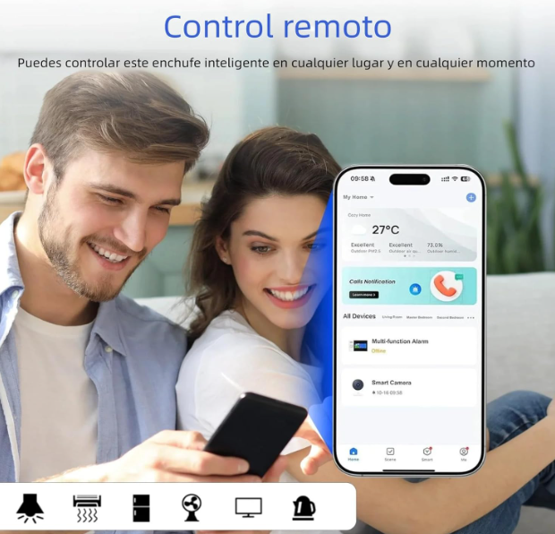 Enchufe Inteligente WiFi 16A con Energía | Tuya/Smart Life | Alexa Google