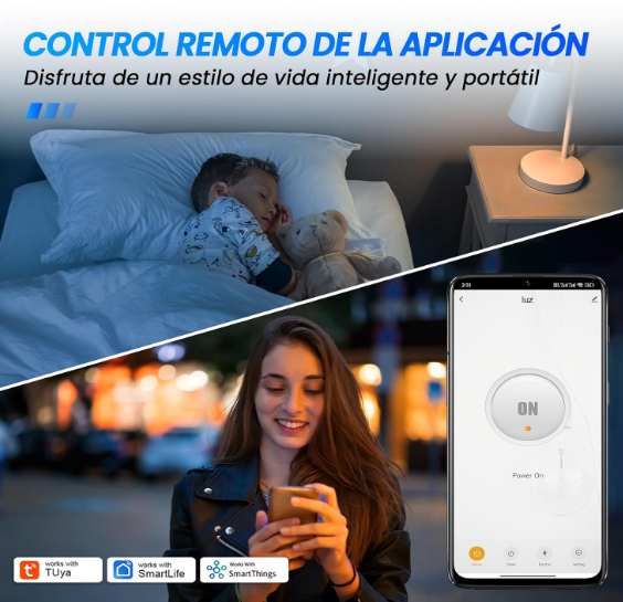 Enchufe inteligente WiFi 16A con Bluetooth, monitor de energía, temporizador y control por voz. Compatible con Alexa, Google Home y Tuya/Smart Life.